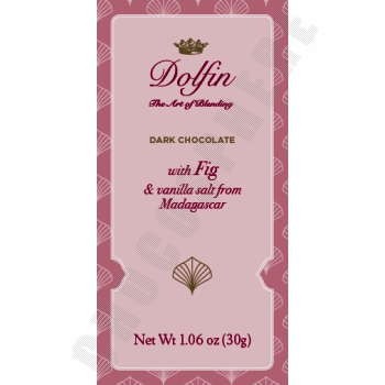 Dark Chocolate with Figs & Fleur de Sel with Madagscan Vanilla Mini Bar 30g