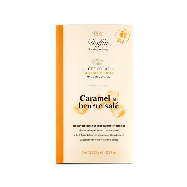 Dolfin 38% Milk Chocolate & Butterscotch Caramel Bar - 70 grams