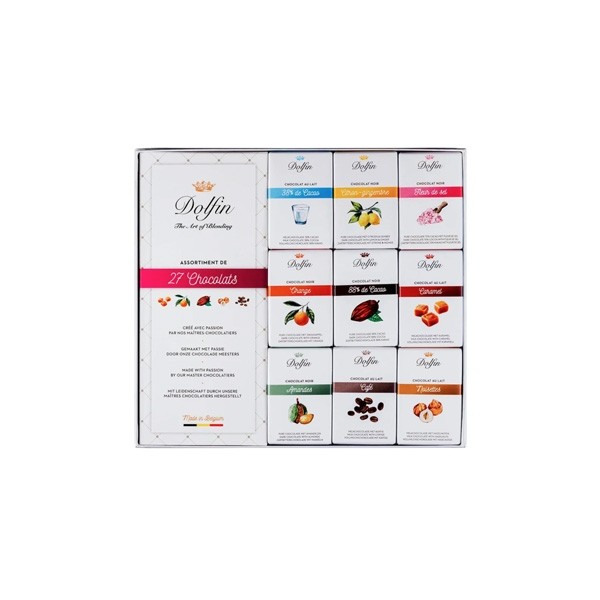 Dolfin Assortment of 27 Chocolate Mini-Bars Box - 27 pc - 270g