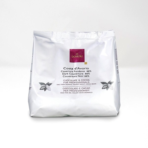 Domori Costa d'Avorio 66% Single Origin Dark Chocolate Couverture Discs - 1kg 00982