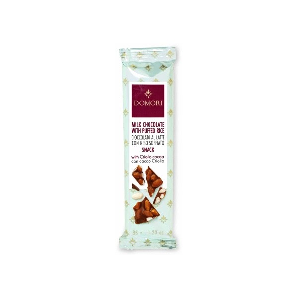 Domori Puffed rice in Criollo 38% Milk Chocolate Bar - 35 grams SNK05