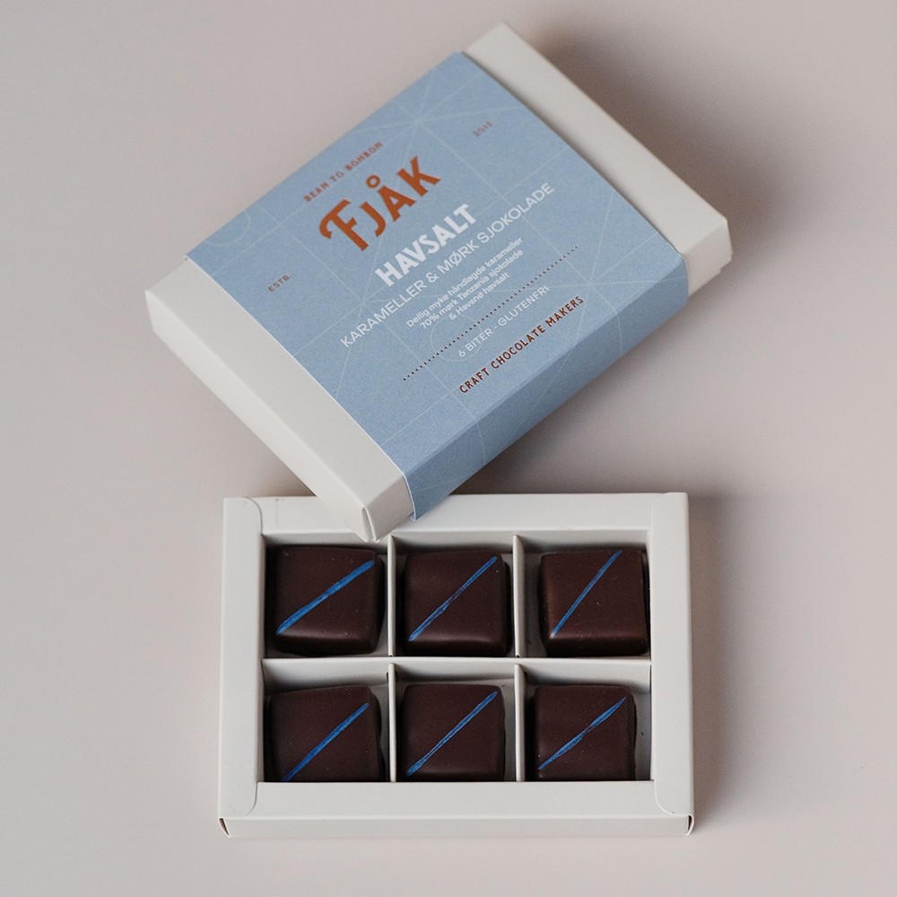 Fjak Sea Salted Caramels in 70% Dark Chocolate Box - 90 grams 22052