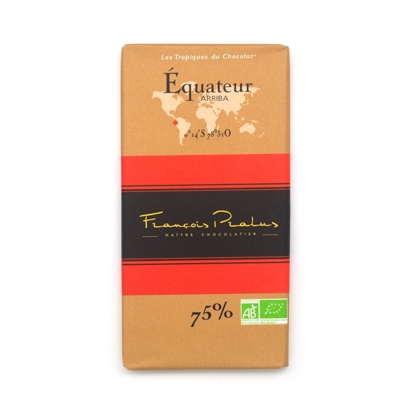 Francois Pralus Equateur BIO 75% Single Origin Dark Chocolate Bar - 100 grams