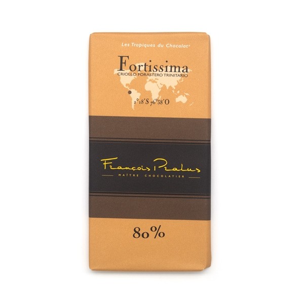 Francois Pralus Fortissima 80% Single Origin Dark Chocolate Bar - 100 grams