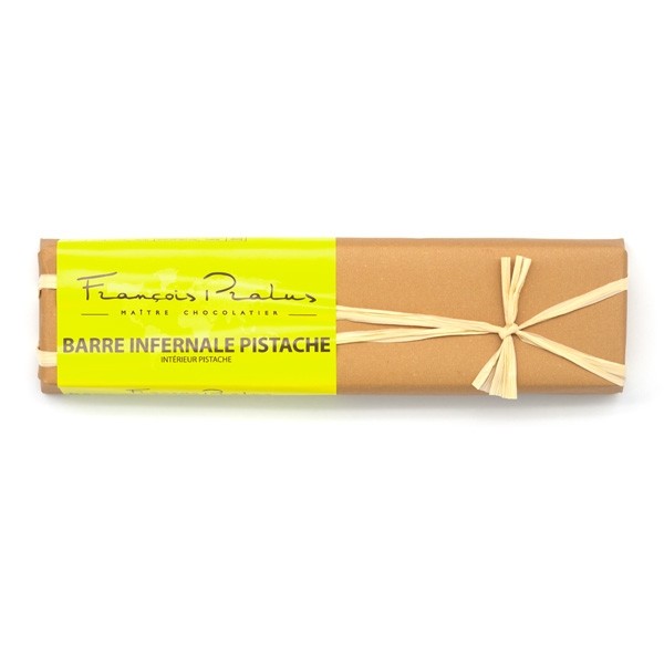 Francois Pralus Infernale Pistachio 75% Dark Chocolate with Pistachio Bar - 160 grams