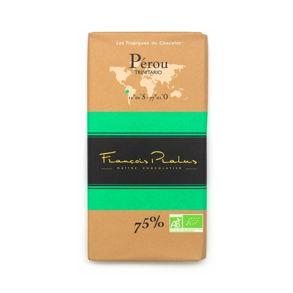 Francois Pralus Perou BIO 75% Single Origin Dark Chocolate Bar - 100 grams