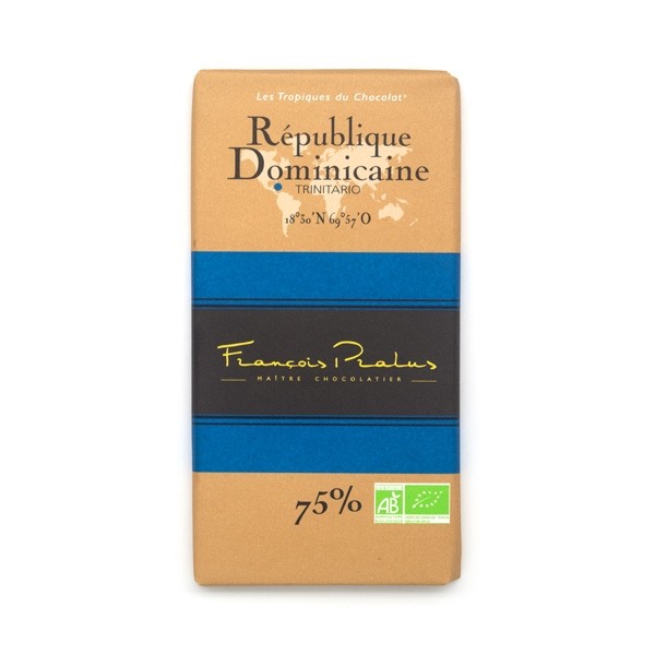Francois Pralus Republique Dominicaine 75% Single Origin Dark Chocolate Bar - 100 grams