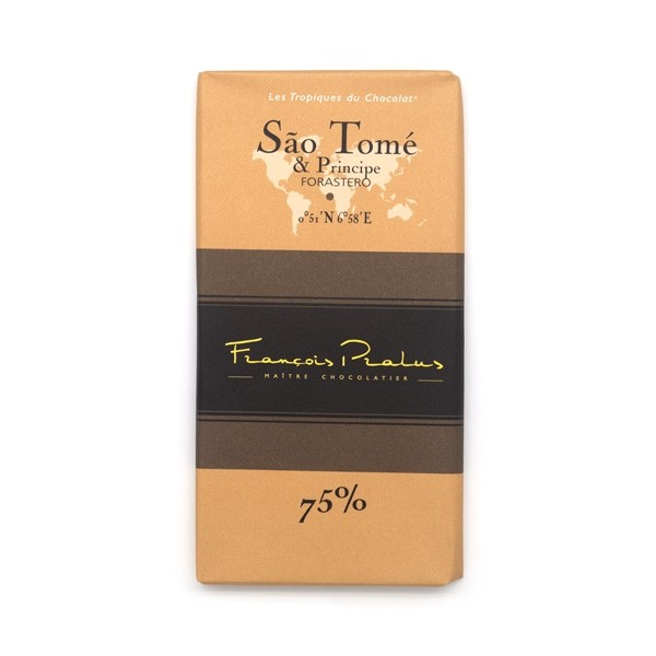 Francois Pralus Sao Tome & Principe 75% Single Origin Dark Chocolate Bar - 100 grams
