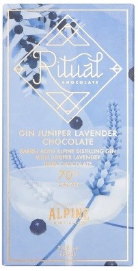 Gin Juniper Lavender Dark Chocolate Bar - 60g