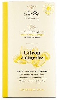 60% Dark Chocolate with Lemon and Ginger Bar 70g