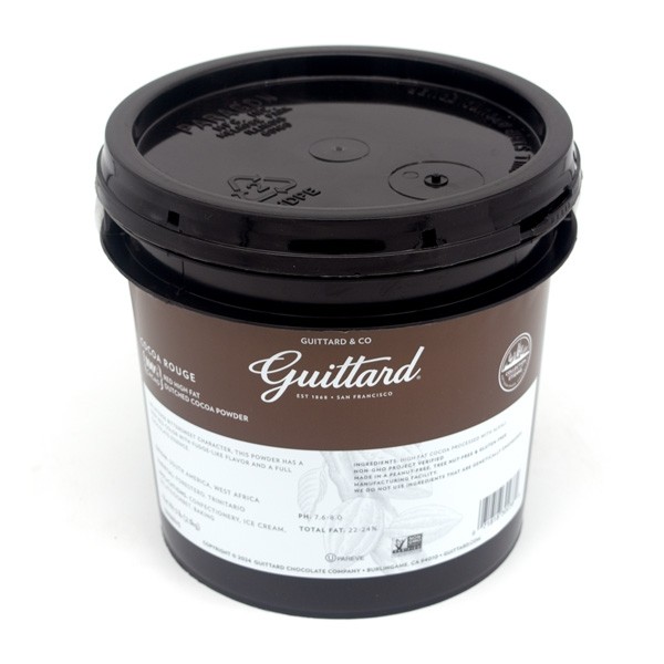 Guittard Cacao Rouge Dutched Cocoa Powder Pail - 5 lb 3023 C10