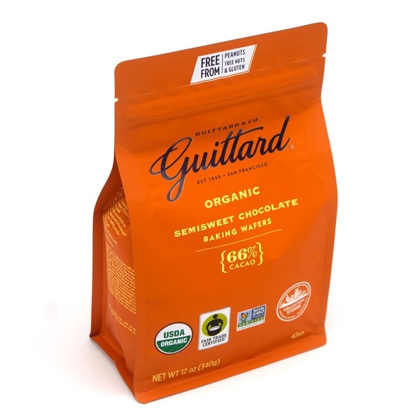 Guittard Organic 66% Semisweet Dark Chocolate Baking Wafers - 340g 7660