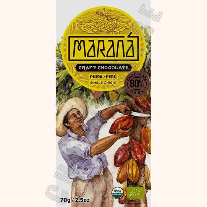Piura Dark Chocolate Bar - 80% Cacao - 70g