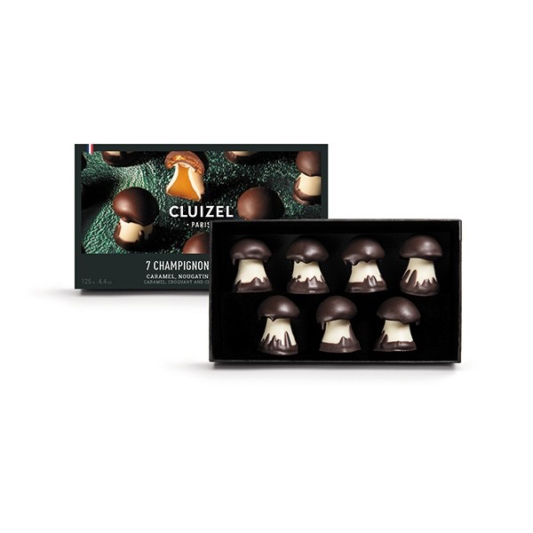 Michel Cluizel Box of Chocolate Caramel Mushrooms - 7 pc - 125g 14015
