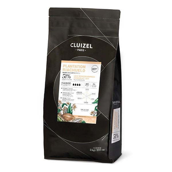 Michel Cluizel Riachuelo Lait 51% Milk Chocolate Mini-Grammes Bag - 3Kg 20588