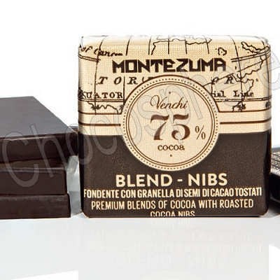 Grandblend Montezuma Dark 75% w/Nibs Napolitain Tasting Squares