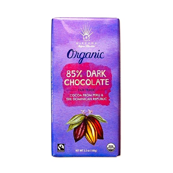 Nirvana Organic 85% Dark Chocolate Bar - 100 g