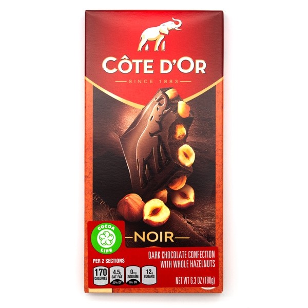 Noir Noisettes 46% Dark Chocolate with Hazelnuts Bar - 180 grams 21970