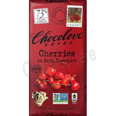 Organic Dark with Cherries Bar 3.2oz