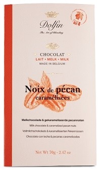 Dolfin 37% Milk Chocolate with Caramelized Pecans Bar - 70g