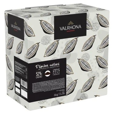 Valrhona Pepites Noires 52% Dark Chocolate Mini-Chips - 6kg