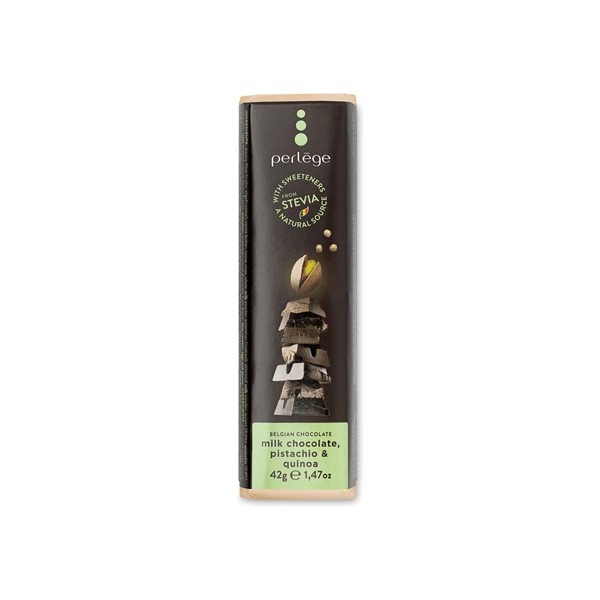 Perlege Stevia Sweetened 57% Milk Chocolate with Pistachio & Quinoa Bar - 42 grams 3218