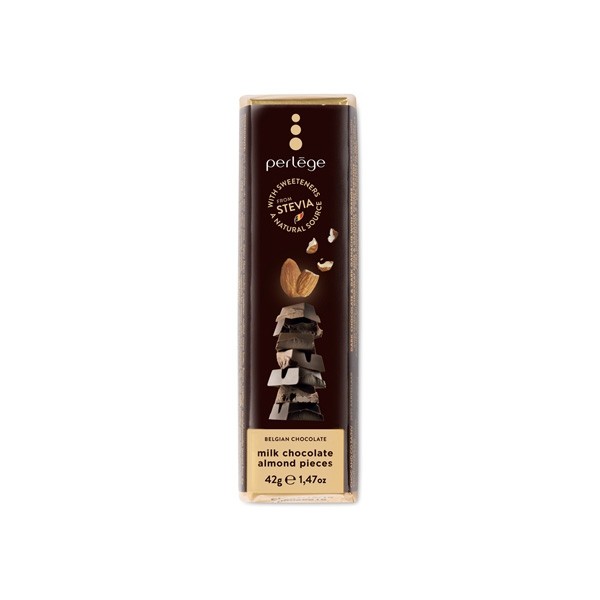 Perlege Stevia Sweetened 57% Milk Chocolate with Roasted Almonds Bar - 42 grams 3217