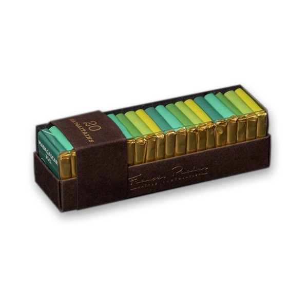 Pralus 5 Vintages BIO 75% Dark Chocolate Napolitains Gift Box - 20 pc - 100 g