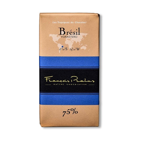 Pralus Bresil 75% Single Origin Dark Chocolate Bar - 100 g