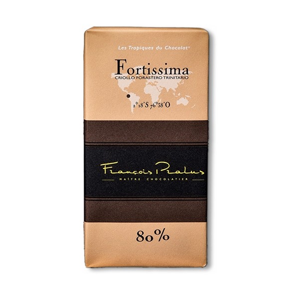 Pralus Fortissima 80% Single Origin Dark Chocolate Bar - 100 g