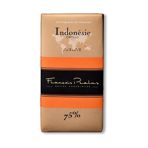 Pralus Indonesie 75% Single Origin Dark Chocolate Bar - 100 grams