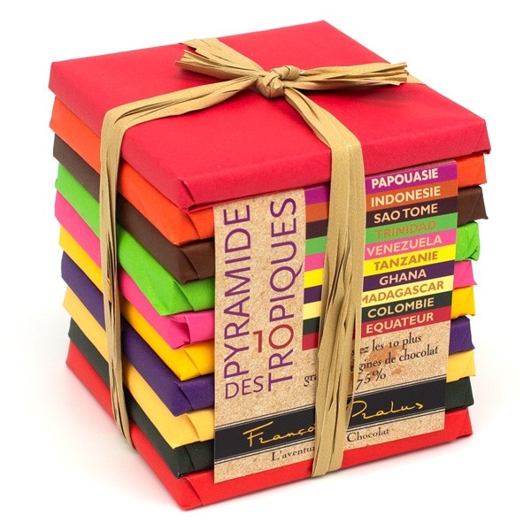 Pralus Pyramide des Tropiques 75% Single Origin Dark Chocolate Assortment - 500 grams