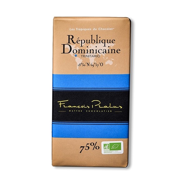 Pralus Republique Dominicaine BIO 75% Single Origin Dark Chocolate Bar - 100 g