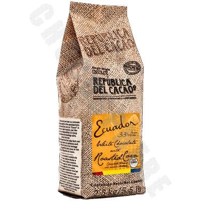 Ecuadorian White Chocolate with Roasted Corn Buttons 2.5Kg Bag