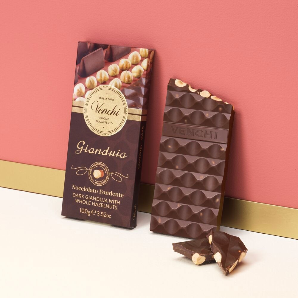 Dark Gianduja and Hazelnut Chocolate Bar - 100 grams 116301