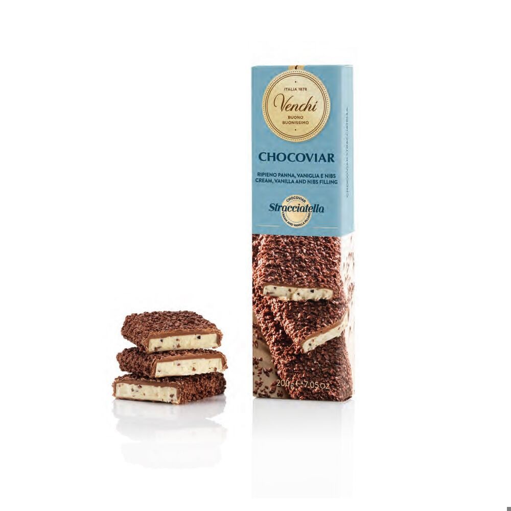 Venchi Chocoviar Stracciatella in 47% Milk Chocolate Bar - 200g 126382 italy italian