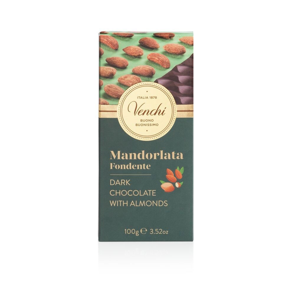 Venchi Toasted Almonds and 60% Dark Chocolate Bar - 100g 116642