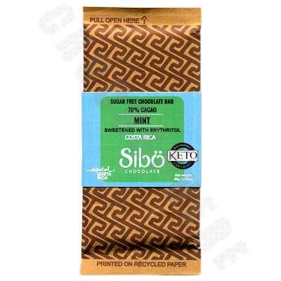 Sibo Mint 70% Sugar Free Single Origin Dark Chocolate Bar - 50 grams