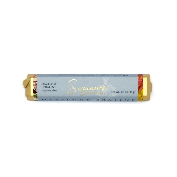 Suzanne's Chocolate Hazelnut Praline 61% Dark Chocolate Bar - 45 grams