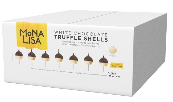 Callebaut  - Mona Lisa 30% White Chocolate Truffle Shell Box - 504 pc - 3lb