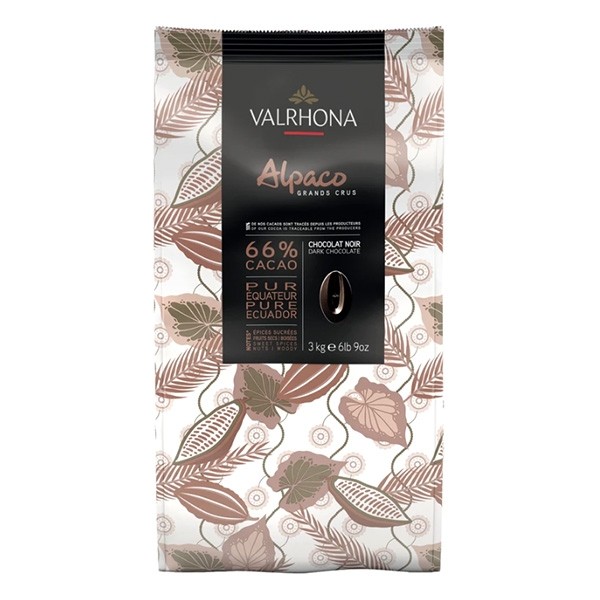 Valrhona Alpaco Les Feves 66% Single Origin Dark Chocolate Discs - 3kg 5572