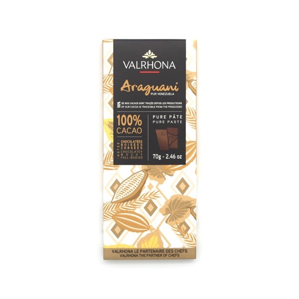 Valrhona Araguani 100% Single Origin Dark Chocolate Bar - 70 grams 33041