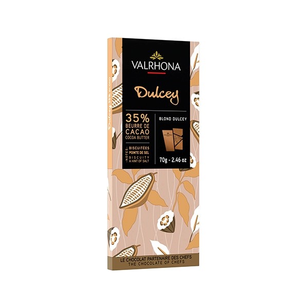 Valrhona Blond Dulcey 32% White Chocolate Bar - 70 grams 33046