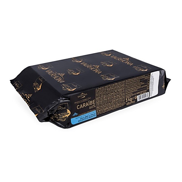 Valrhona Caraïbe 66% Dark Chocolate Couverture Blocs - 3kg 0107