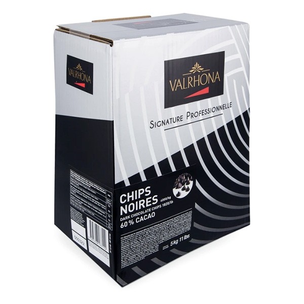 Valrhona Chips Noires 60% Dark Chocolate Chips - 5kg 12140