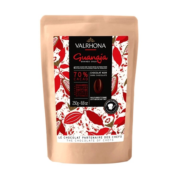 Valrhona Guanaja Les Feves 70% Dark Chocolate Couverture Discs - 250g