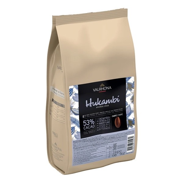 Valrhona Hukambi Les Feves 53% Dark Milk Chocolate Couverture Discs - 3kg 49787