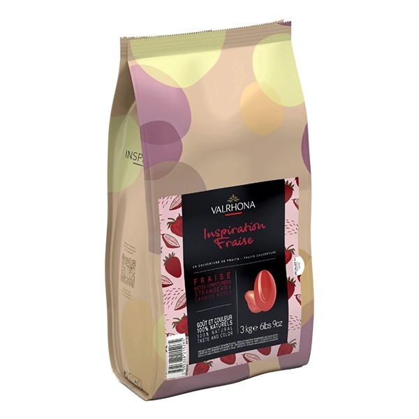 Valrhona Inspiration Fraise Les Feves 37% Strawberry Couverture Discs - 3kg 15391