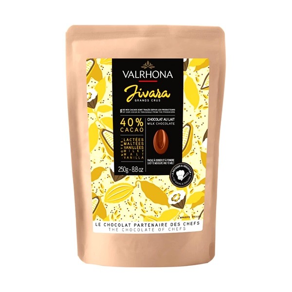 Valrhona Jivara Lactée Les Feves 40% Milk Chocolate Discs - 250g 31211