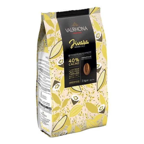 Valrhona Jivara Lactée Les Feves 40% Milk Chocolate Discs - 3kg 4658